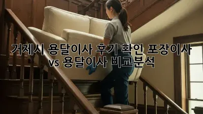거제시 용달이사 후기 확인: 포장이사 vs 용달이사 비교분석